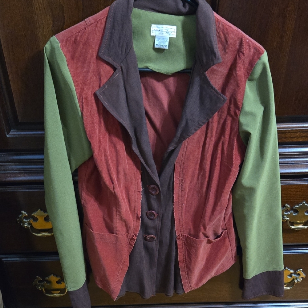 Coldwater Creek Red and Green Women's Blazer